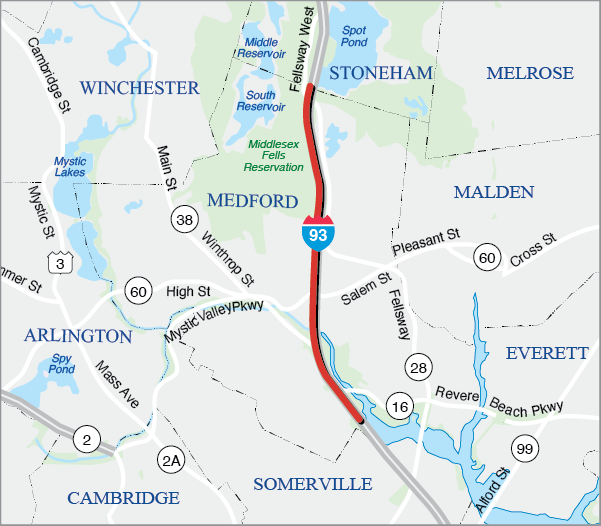 Medford, Stoneham, and Winchester: Interstate Pavement Preservation on Interstate 93